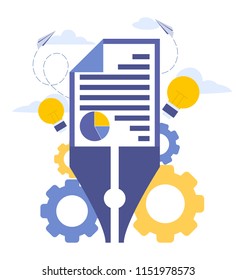 Vector creative illustration of Keyword Research. Elements for graphic and web design.
