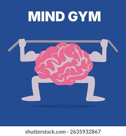 Vector creative illustration of king strong happy pink human brain character. Flat style education concept design of brain for web, banner, poster