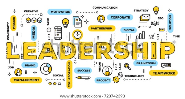 Vector Creative Illustration Leadership Yellow Word Stock Vector ...