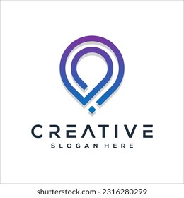 
Vector creative illustration line house location logo vector
