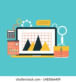 Vector creative illustration of marketing word lettering typography with line icons, tag cloud on green background. Marketing technology concept. Thin line art style design for promotion, social media