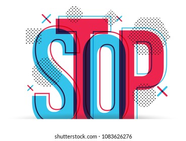 Vector creative illustration of stop word
