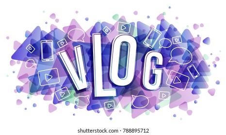 Vector creative illustration of vlog word