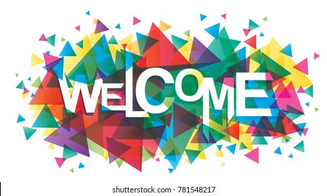 Vector creative illustration of welcome word