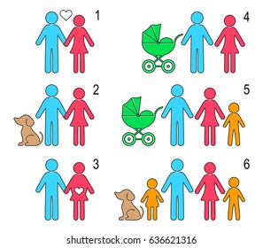 Vector creative infographic people icons relationship and family