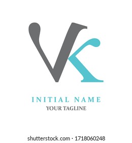 Vector Creative Initial Letter VK Template