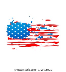 vector creative ink splash american flag design