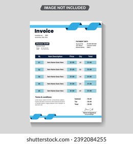 Vector vector creative invoice design template for professional business company