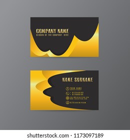 vector Creative leaf business card gold and black design of text on Gray background