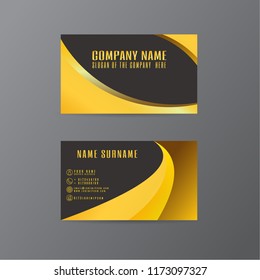 vector Creative leaf business card gold and black design of text on Gray background