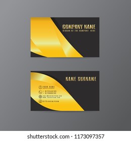vector Creative leaf business card gold and black design of text on Gray background