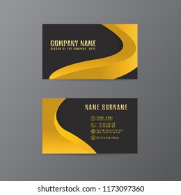 vector Creative leaf business card gold and black design of text on Gray background