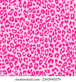 Vector creative leopard seamless pattern design in pink color