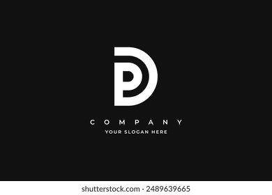 Vector creative letter dp or pd elegant monogram logo
