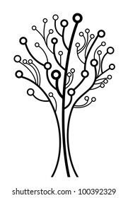 vector creative line tree silhouette