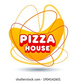 Vector creative logo Pizza House. Bright modern Emblem. Abstract style Template for Graphic Design
