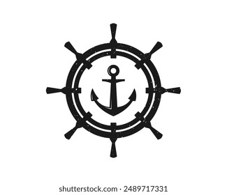 vector creative logo for ship steering