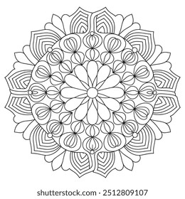 Vetor criativo luxo mandala linha arte design com fundo branco	