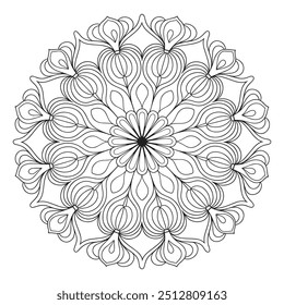Vector creative luxury mandala line art design with white background	