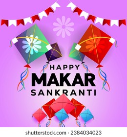 Diseño de tarjetas de felicitación del festival vector creative makar sankranti.