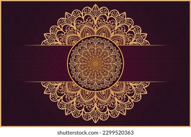 Vector creative mandala background with gold ornament pattern. Arabic Islamic  unique  decorative style luxury design