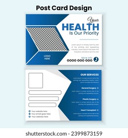 Vector creative medical health care post card banner template design
