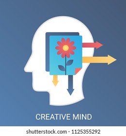 Vector Creative mind concept. Modern gradient flat style.
