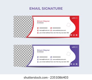 Vector creative and minimal email signature template