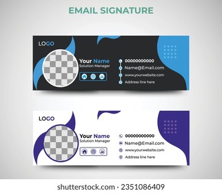 Vector creative and minimal email signature template