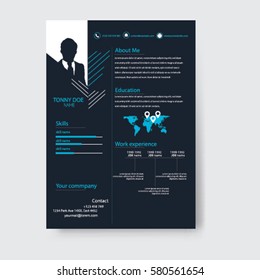 Vector creative minimalist cv resume template .Solid and clean template .