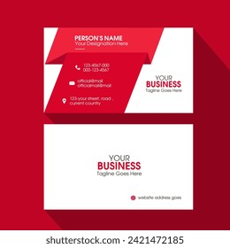 Vector creative modern business card template design. Elegant horizontal corporate business card layout double sided. Visiting card template with color.