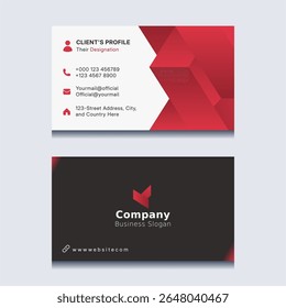 Vector creative modern business card template design. Elegant horizontal corporate business card layout double sided. Visiting card template with color.