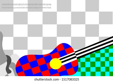 Vector of creative modern colorful guitar background template with simple style in eps 10. Easy to change colors.