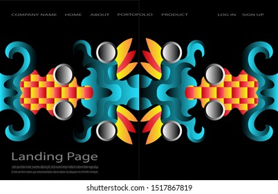 Vector of creative modern colorful Landing page background template with simple fluid style in eps 10. Colorful background design ilustration.