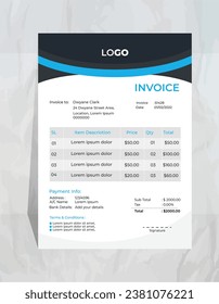 Vector creative and modern invoice design with 2 different color, corporate invoice design template,