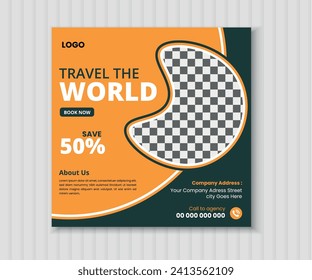 Vector Creative Modern Travel Social Media Post Design Template