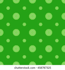 Vector Creative Ornamental Seamless Green Pattern. Geometric Decorative Background