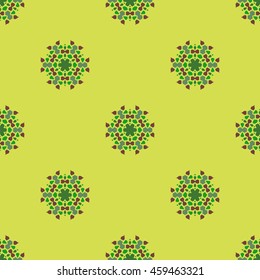 Vector Creative Ornamental Seamless Green Pattern. Geometric Decorative Background