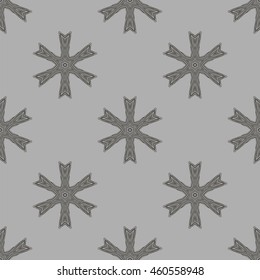 Vector Creative Ornamental Seamless Grey Pattern. Geometric Decorative Background