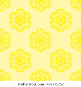 Vector Creative Ornamental Seamless Yellow Pattern. Geometric Decorative Background