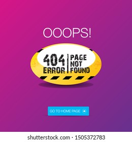 vector Creative page 404 error page not found. Web page design template