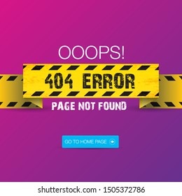 vector Creative page 404 error page not found. Web page design template
