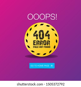 vector Creative page 404 error page not found. Web page design template