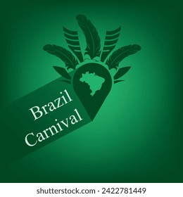 Vector creative pointer for Brazil Carnival maps with carnival mask