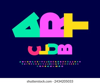 Vector Creative Poster Art Club con fuente de colores brillantes. Conjunto de letras y números de alfabeto girado moderno.