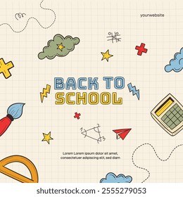 Vector creative poster with back to school