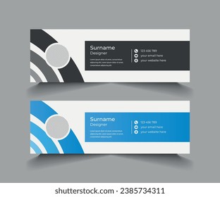 vector creativo Profesional moderno y minimalista Empresa Diseño de plantillas de firmas de correo electrónico corporativo
