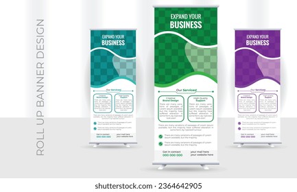 vector creative rollup banner design template