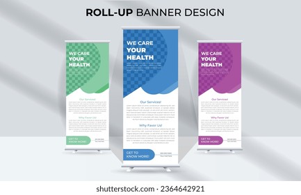 vector creative rollup banner design template