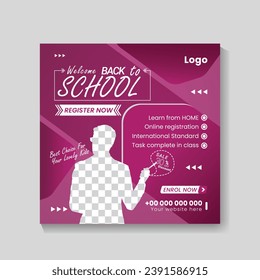 Entrada de escuela creativa de vectores en medios sociales 
